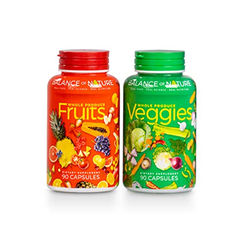 Balance of Nature Fruits & Veggies Capsules 180 Count – Whole Food Superfood Supplement