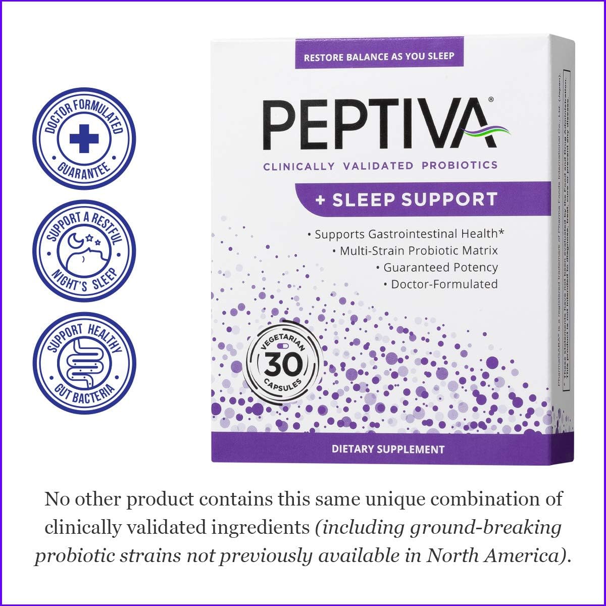 Peptiva 26 Billion CFU Probiotic 30 Capsules – Gut & Sleep Support Formula