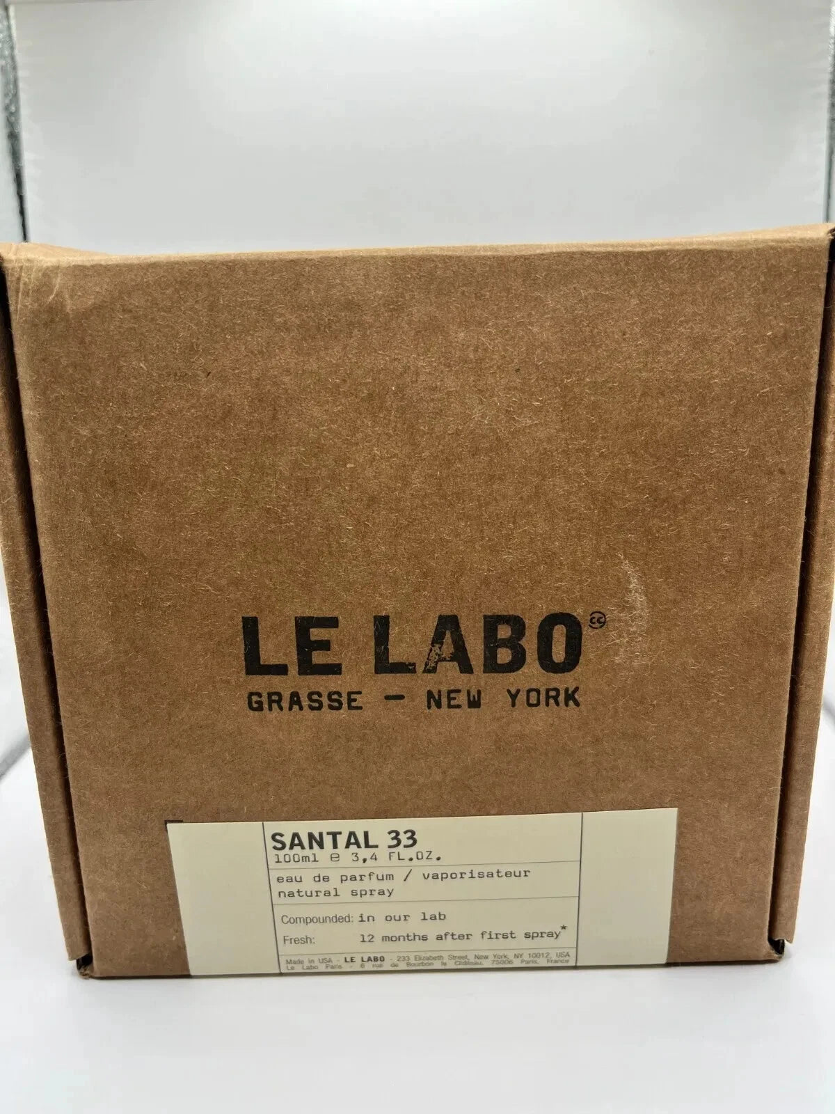 Le Labo Santal 33 3.4 Oz Unisex Eau de Parfum Spray - New Without Box