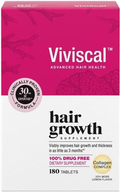 Viviscal Hair Growth Supplements For Women For Thicker, Fuller Hair 180 Tablet (PACK OF THREE)