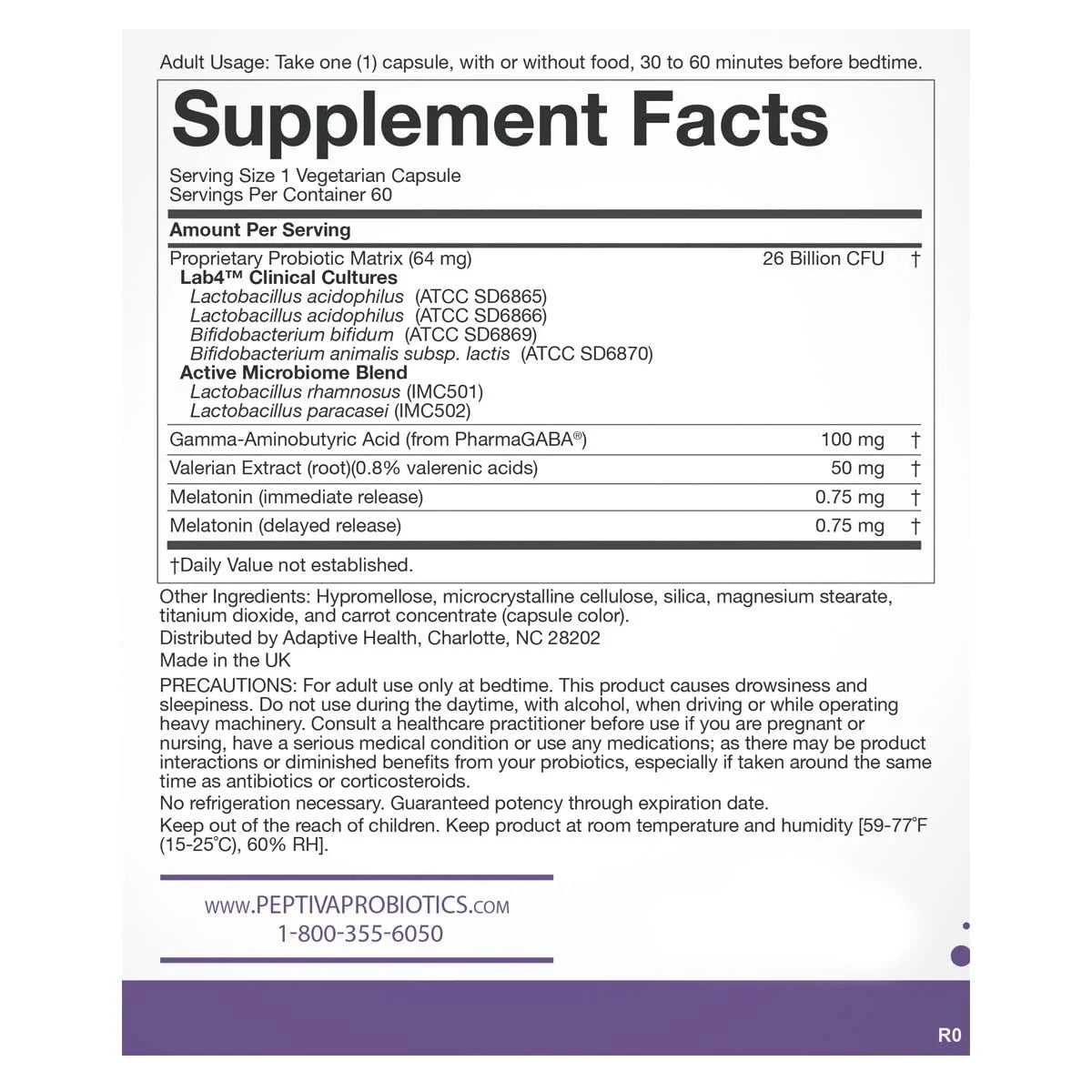 Peptiva 26 Billion CFU Probiotic & Sleep Support - Clinically Validated Multi-St View (PACK OF TWO)