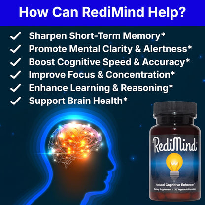 Redimind Natural Cognitive Enhancement Supplement 30 Capsule (PACK OF THREE)