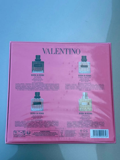 New Valentino Born In Roma Perfume Gift Set 4-Piece Mini Travel Spray Box