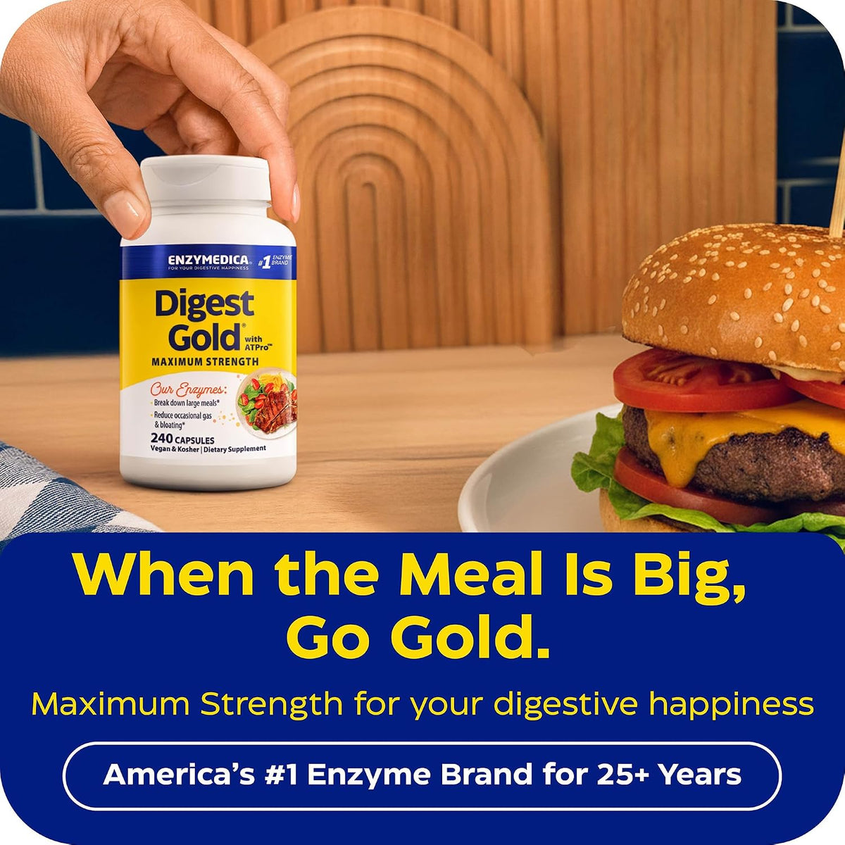Enzymedica Digest Gold, Maximum Strength, ATPro Energy Support - 240 Caps (PACK OF TWO)