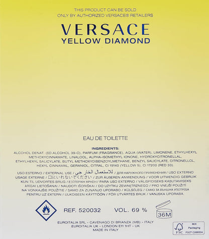 Gianni Versace Versace Yellow Diamond Eau De Toilette Spray for Women 3 oz 90 ml