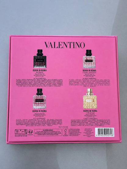 New Valentino Born In Roma Perfume Gift Set 4-Piece Mini Travel Spray Box