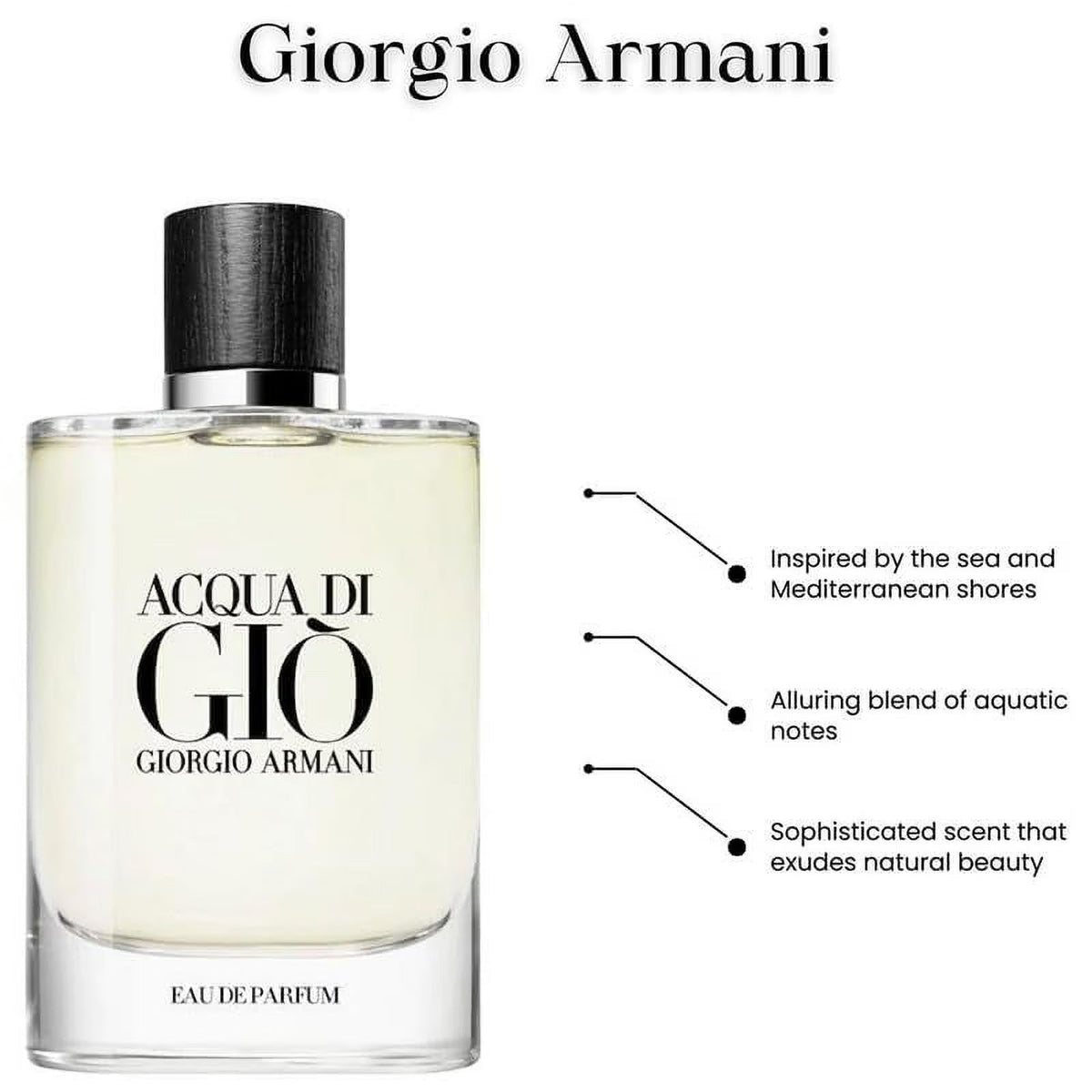 Giorgio Armani Acqua di Giò Eau de Parfum Refillable for Men – 4.2 oz (125ml) Spray