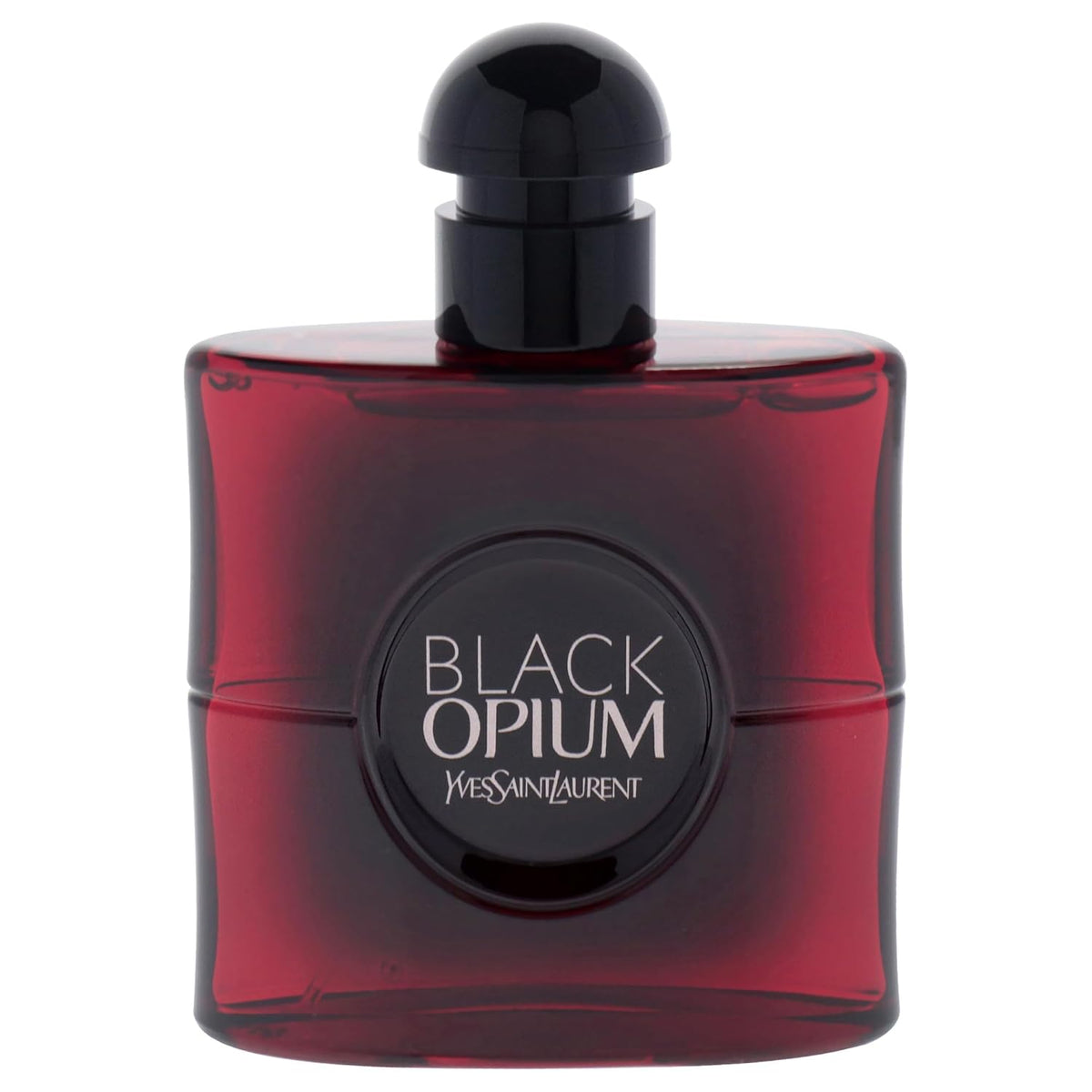 Black Opium by Yves Saint Laurent for Women – 1.6 oz (50ml) Eau de Parfum Over Red Spray