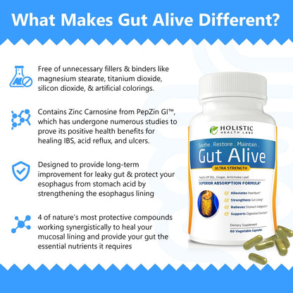 Holistic Health Labs Gut Alive Supplement – Gut Lining & Digestive Health Support