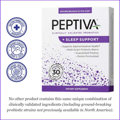 Peptiva 26 Billion CFU Probiotic 30 Capsules – Gut & Sleep Support Formula