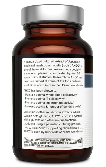 Kinoko Platinum AHCC 750 mg - Immune Supplement - Quality of Life - 60 Count ( PACK OF 2 )