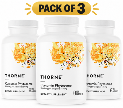 THORNE Curcumin Phytosome 1,000 mg – 120 Capsules Each, Pack of 3 (360 Total) – Factory Sealed