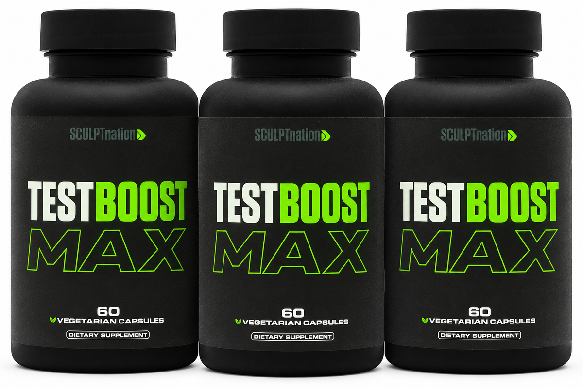 TEST BOOST Max Sculptnation 2.0 Testosterone Build Muscle Men Fat weight Loss  60 capsules (PACK OF THREE)