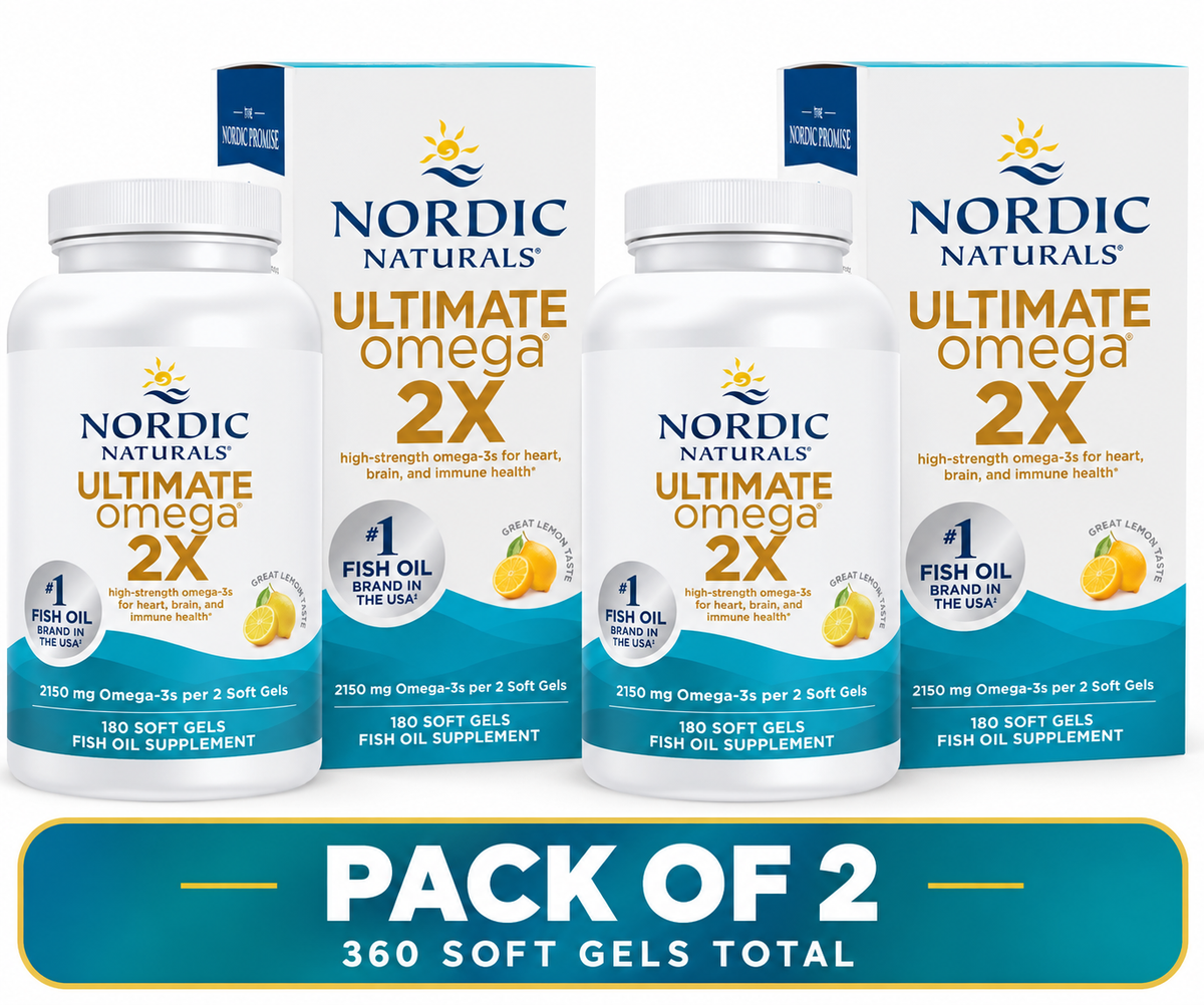 Nordic Naturals Ultimate Omega 2X, 2150mg Fish Oil, Lemon - 180 Count ( pack of 2 )