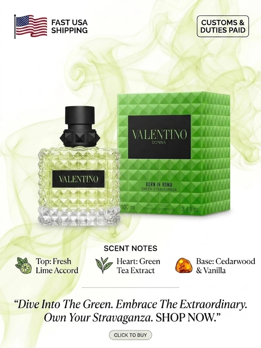 Valentino Donna Born In Roma Green Stravaganza Eau de Parfum for Women 3.4 oz (100ml)