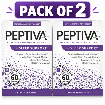 Peptiva 26 Billion CFU Probiotic & Sleep Support - Clinically Validated Multi-St View (PACK OF TWO)