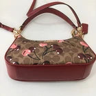 NWT Coach Teri Shoulder Bag CY694 Signature Canvas Cherry Print Tan Brown