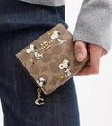 Coach x Peanuts Snap Wallet CBN32 Signature Canvas with Snoopy Print – New