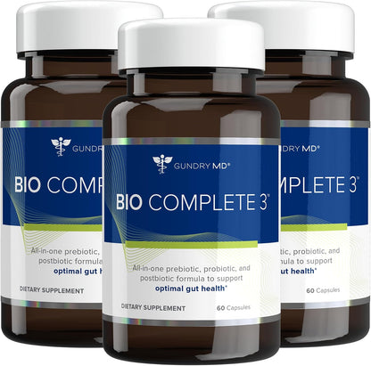 Gundrryy MD Bio Complete 3, 3-in-1 Probiotics, Pre & Postbiotics, 90 Servings