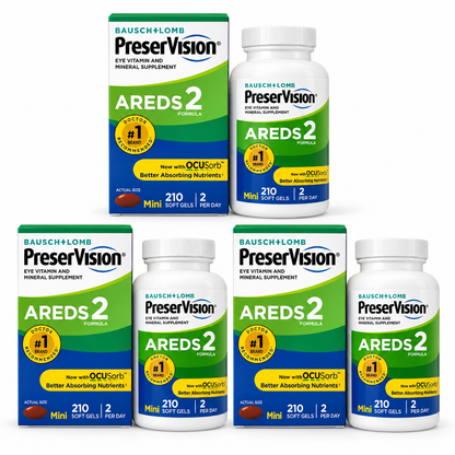 Preservision AREDS 2 / 210 Count Eye Vitamin Mini Soft gels (PACK OF THREE)