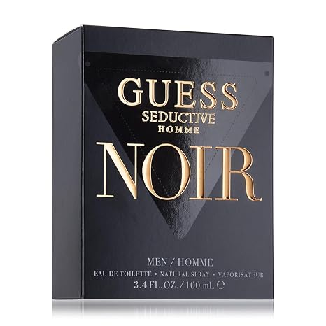 GUESS Seductive Homme Noir for Men Eau de Toilette Spray 3.4 oz / 100ml