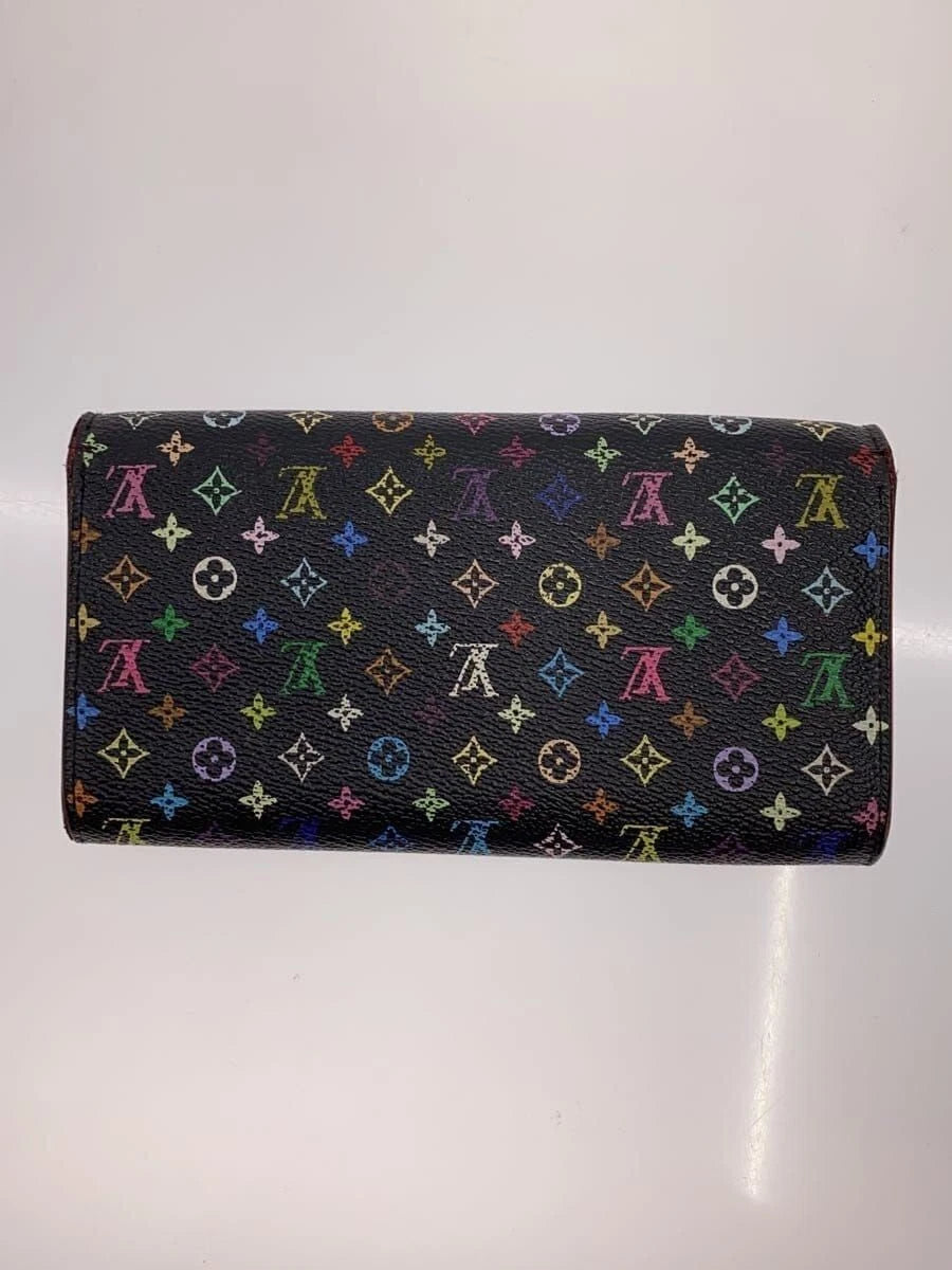 Louis Vuitton Porte Feuille Sarah Long Wallet Monogram Multicolor Noir PVC
