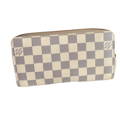 Louis Vuitton Damier Azur Canvas Zippy Wallet With Box Good Pre-Owned Condition