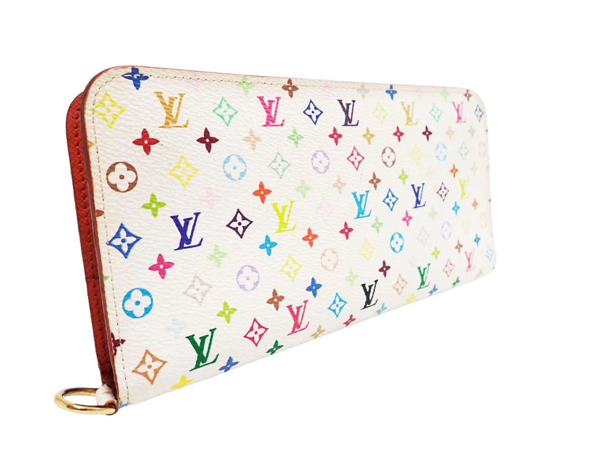 LOUIS VUITTON Monogram Multicolor M93752 Organizer Insolite Long Wallet White