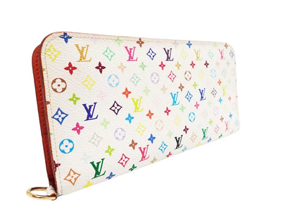 LOUIS VUITTON Monogram Multicolor M93752 Organizer Insolite Long Wallet White