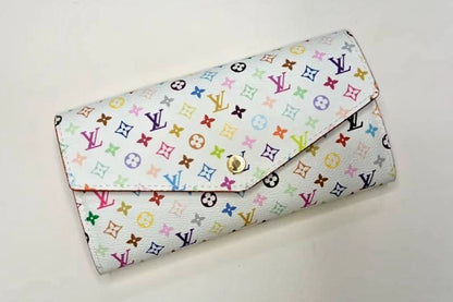 Louis Vuitton White Multicolor Takashi Murakami Sarah Long Wallet Pink Interior