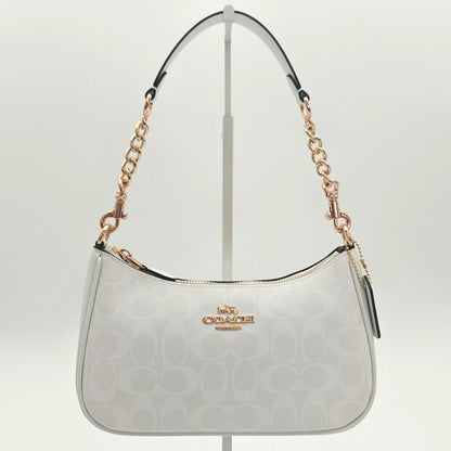 COACH Teri Shoulder Bag Signature Glacier White/Gold | Unpacked, Unused