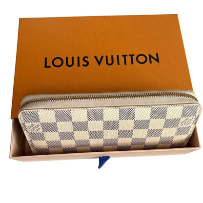 Louis Vuitton Damier Azur Canvas Zippy Wallet With Box Good Pre-Owned Condition