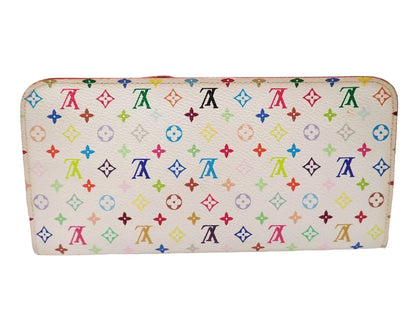 LOUIS VUITTON Monogram Multicolor M93752 Organizer Insolite Long Wallet White