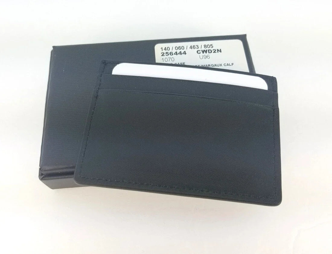 Gucci Guccissima Dark Blue Black Leather Card Case – Men's Card Holder