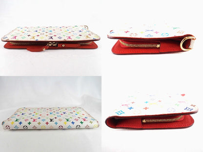 LOUIS VUITTON Monogram Multicolor M93752 Organizer Insolite Long Wallet White