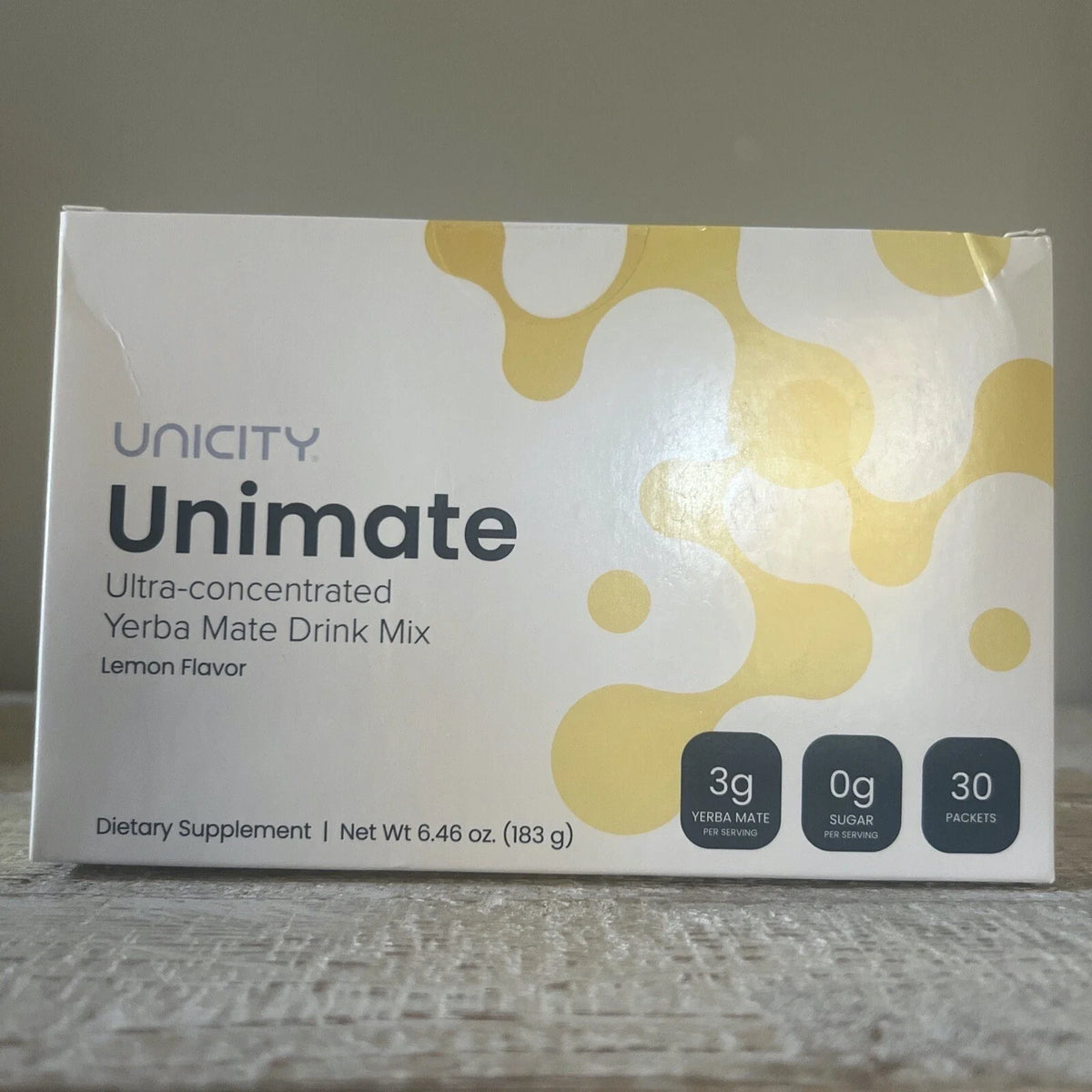 Unicity Unimate LEMON YERBA MATE 30 Stick Packs/Sachets Exp 2027 - Brand New!