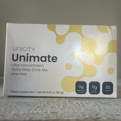 Unicity Unimate LEMON YERBA MATE 30 Stick Packs/Sachets Exp 2027 - Brand New!