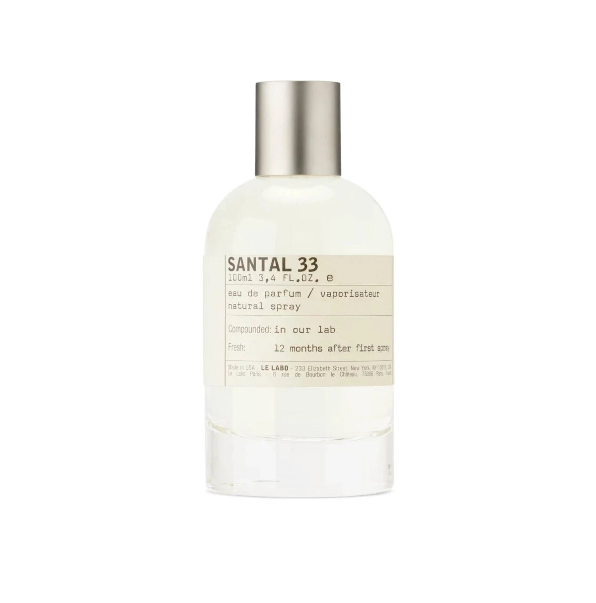 Le Labo Santal 33 3.4 Oz Unisex Eau de Parfum Spray - New Without Box