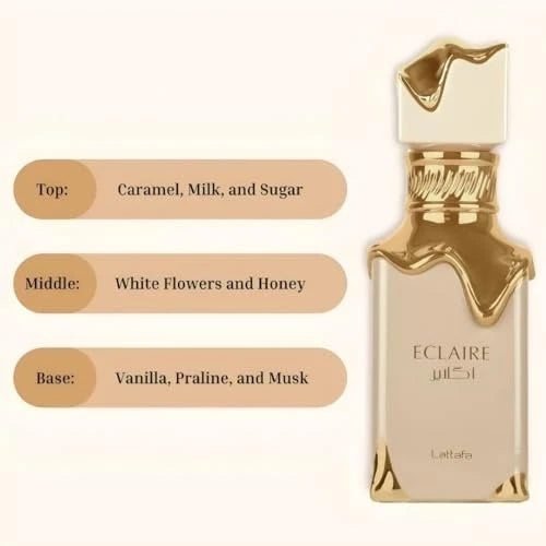 Lattafa Eclaire Vanilla & Caramel Eau de Parfum for Women 3.4 oz (100ml)