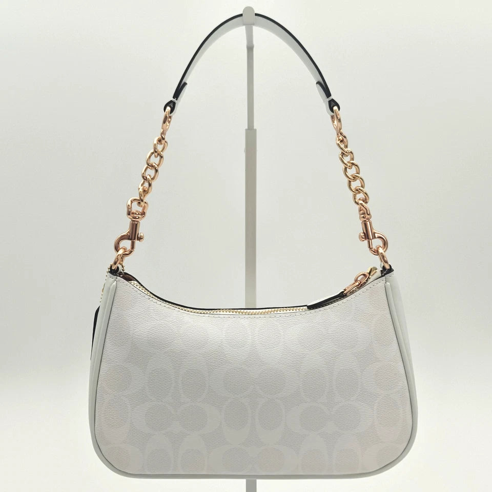 COACH Teri Shoulder Bag Signature Glacier White/Gold | Unpacked, Unused