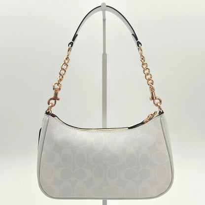 COACH Teri Shoulder Bag Signature Glacier White/Gold | Unpacked, Unused