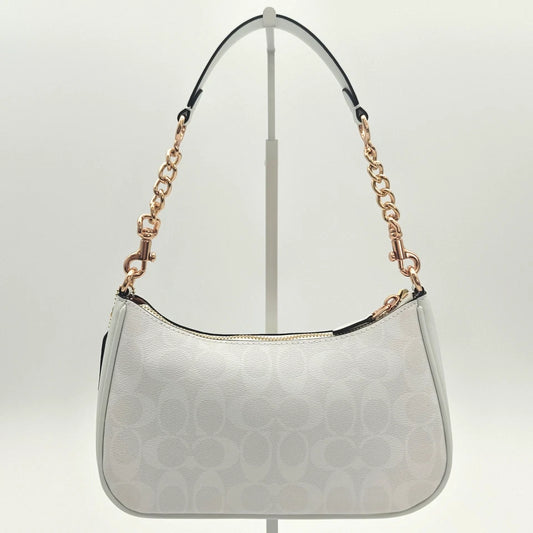 COACH Teri Shoulder Bag Signature Glacier White/Gold | Unpacked, Unused