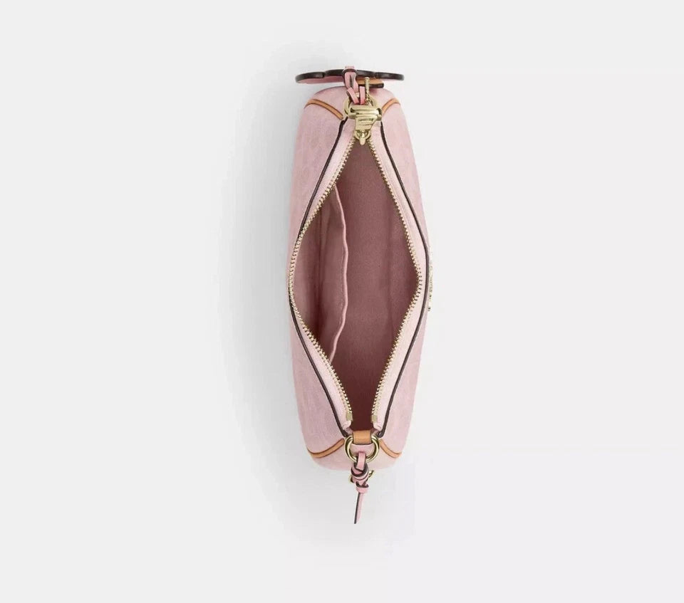 Coach Teri Shoulder Bag – Signature Gold/Powder Pink with Charms